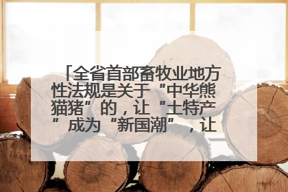 全省首部畜牧业地方性法规是关于“中华熊猫猪”的，让“土特产”成为“新国潮”，让“农产品”升格为“城市IP”