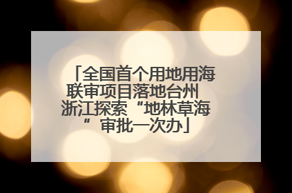 全国首个用地用海联审项目落地台州 浙江探索“地林草海”审批一次办