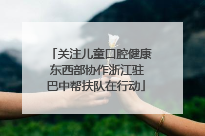 关注儿童口腔健康 东西部协作浙江驻巴中帮扶队在行动