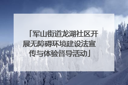 军山街道龙湖社区开展无障碍环境建设法宣传与体验督导活动