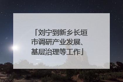 刘宁到新乡长垣市调研产业发展、基层治理等工作