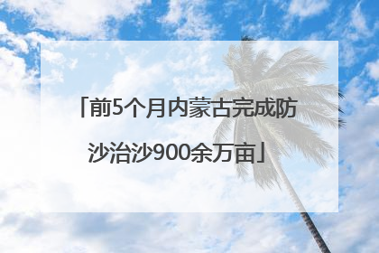 前5个月内蒙古完成防沙治沙900余万亩