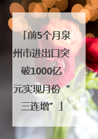 前5个月泉州市进出口突破1000亿元实现月份“三连增”