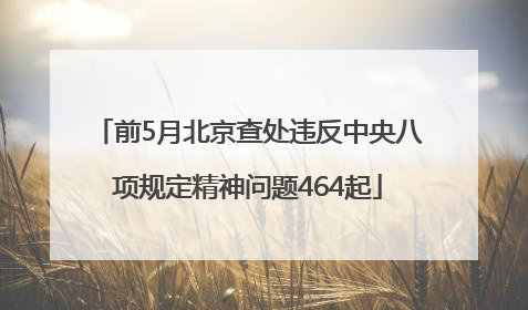 前5月北京查处违反中央八项规定精神问题464起