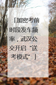 加密考前时段发车频率，武汉公交开启“送考模式”