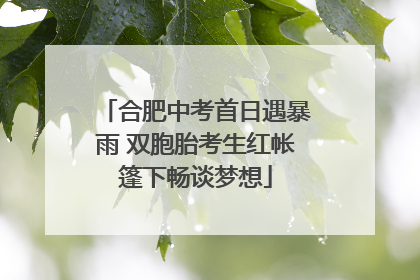 合肥中考首日遇暴雨 双胞胎考生红帐篷下畅谈梦想