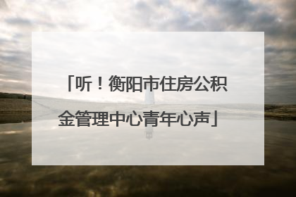 听！衡阳市住房公积金管理中心青年心声