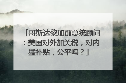 哥斯达黎加前总统顾问：美国对外加关税，对内猛补贴，公平吗？