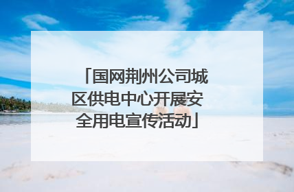 国网荆州公司城区供电中心开展安全用电宣传活动