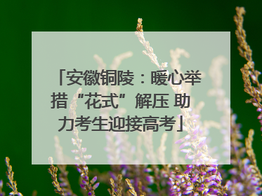 安徽铜陵：暖心举措“花式”解压 助力考生迎接高考
