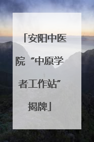 安阳中医院“中原学者工作站”揭牌
