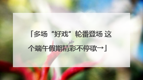 多场“好戏”轮番登场 这个端午假期精彩不停歇→