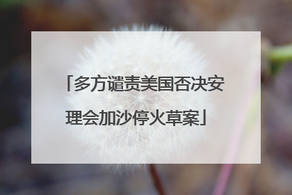 多方谴责美国否决安理会加沙停火草案