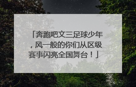 奔跑吧文三足球少年，风一般的你们从区级赛事闪亮全国舞台！