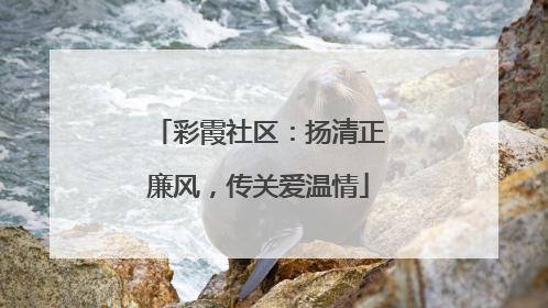 彩霞社区：扬清正廉风，传关爱温情