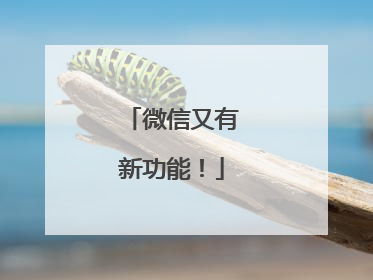 微信又有新功能！
