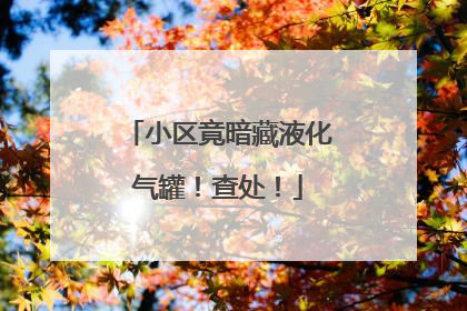 小区竟暗藏液化气罐！查处！