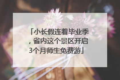 小长假连着毕业季，省内这个景区开启3个月师生免费游