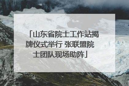 山东省院士工作站揭牌仪式举行 张联盟院士团队现场助阵