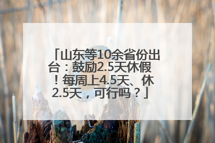 山东等10余省份出台：鼓励2.5天休假！每周上4.5天、休2.5天，可行吗？