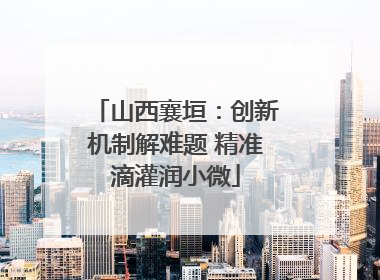 山西襄垣：创新机制解难题 精准滴灌润小微