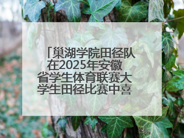 巢湖学院田径队在2025年安徽省学生体育联赛大学生田径比赛中喜获佳绩
