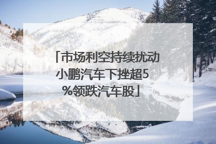 市场利空持续扰动 小鹏汽车下挫超5%领跌汽车股