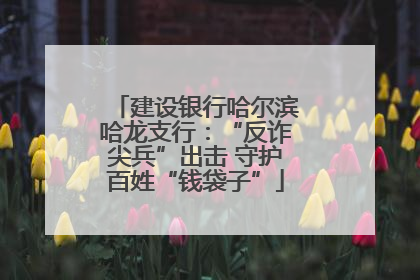 建设银行哈尔滨哈龙支行：“反诈尖兵”出击 守护百姓“钱袋子”