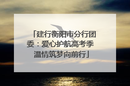 建行衡阳市分行团委：爱心护航高考季 温情筑梦向前行