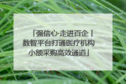强信心·走进百企丨数智平台打通医疗机构小额采购高效通道