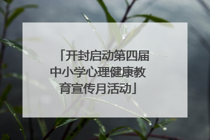 开封启动第四届中小学心理健康教育宣传月活动