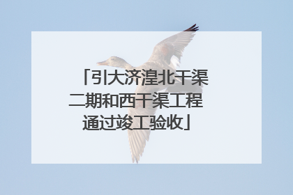 引大济湟北干渠二期和西干渠工程通过竣工验收