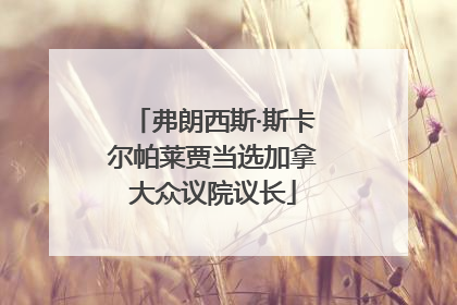 弗朗西斯·斯卡尔帕莱贾当选加拿大众议院议长