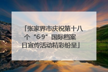张家界市庆祝第十八个“6·9”国际档案日宣传活动精彩纷呈