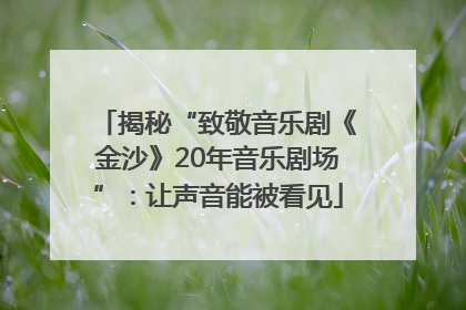 揭秘“致敬音乐剧《金沙》20年音乐剧场”：让声音能被看见