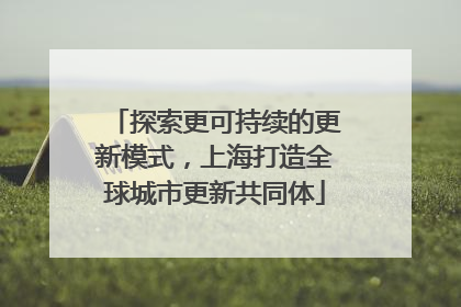 探索更可持续的更新模式，上海打造全球城市更新共同体