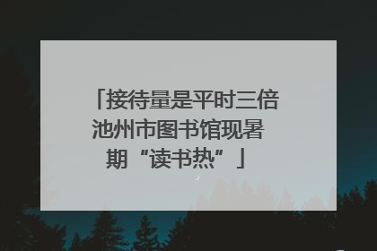 接待量是平时三倍 池州市图书馆现暑期“读书热”