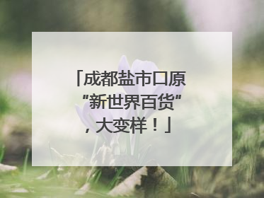 成都盐市口原“新世界百货”，大变样！