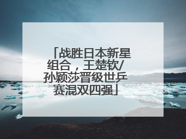 战胜日本新星组合，王楚钦/孙颖莎晋级世乒赛混双四强