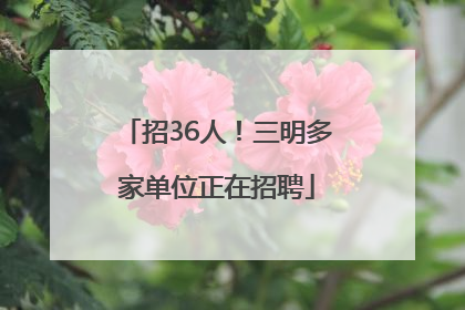 招36人！三明多家单位正在招聘