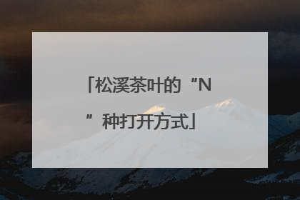 松溪茶叶的“N”种打开方式