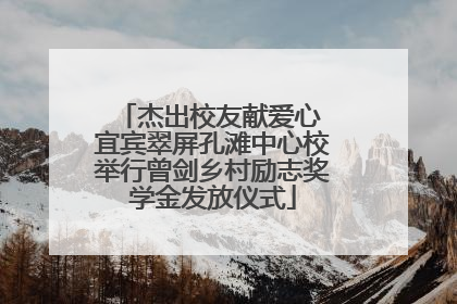 杰出校友献爱心 宜宾翠屏孔滩中心校举行曾剑乡村励志奖学金发放仪式
