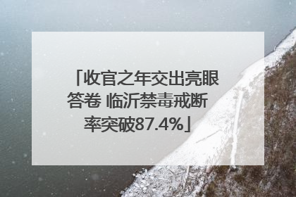 收官之年交出亮眼答卷 临沂禁毒戒断率突破87.4%