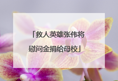 救人英雄张伟将慰问金捐给母校