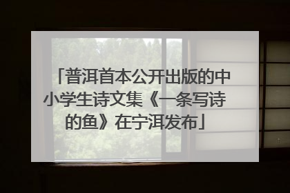 普洱首本公开出版的中小学生诗文集《一条写诗的鱼》在宁洱发布