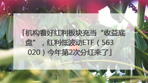 机构看好红利板块充当“收益底盘”，红利低波动ETF（563020）今年第2次分红来了