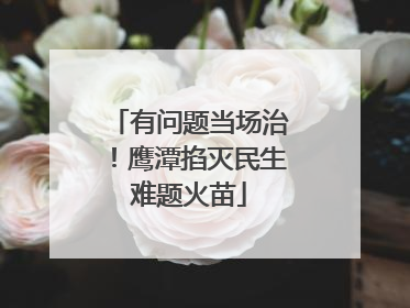 有问题当场治！鹰潭掐灭民生难题火苗