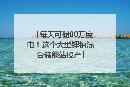 每天可储80万度电！这个大型锂钠混合储能站投产