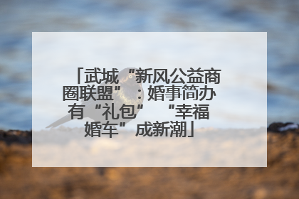 武城“新风公益商圈联盟”：婚事简办有“礼包” “幸福婚车”成新潮