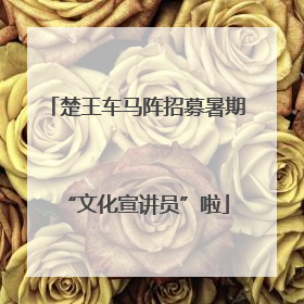 楚王车马阵招募暑期“文化宣讲员”啦